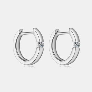 Moissanite 925 Sterling Silver Huggie Earrings